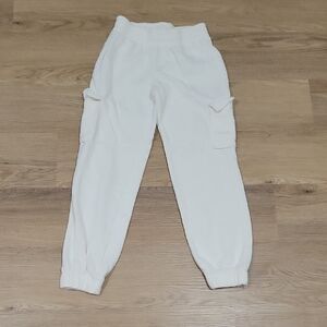 Old Navy White Sweatpants Relaxed Fit Elastic Cuffs